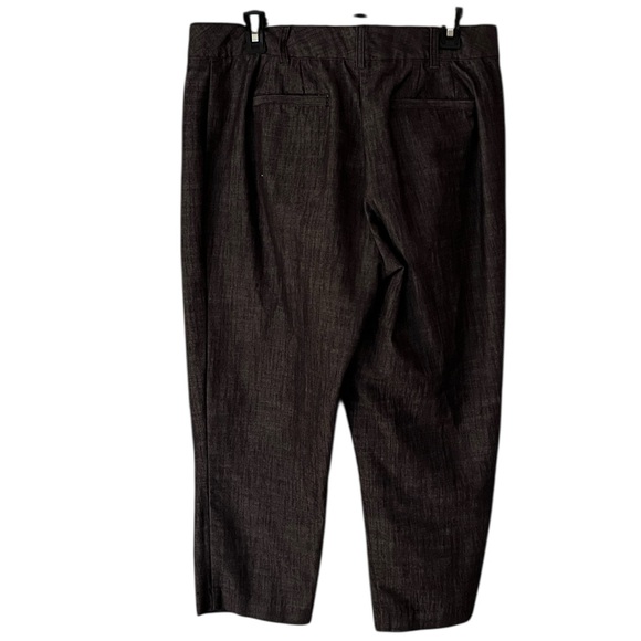 Counterparts size 14 black linen like high waist cropped pants flat zip front - Picture 12 of 13